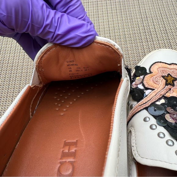 COACH‎ embellished leather slip-on sneakers - Picture 7 of 7